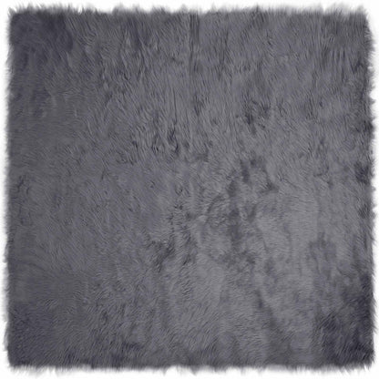 Faux Sheepskin Rug TAFALLA Anthracite 200 x 200 cm Polyester