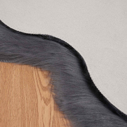 Faux Sheepskin Rug TAFALLA Anthracite 50 x 80 cm Polyester