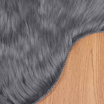 Faux Sheepskin Rug TAFALLA Anthracite 50 x 80 cm Polyester
