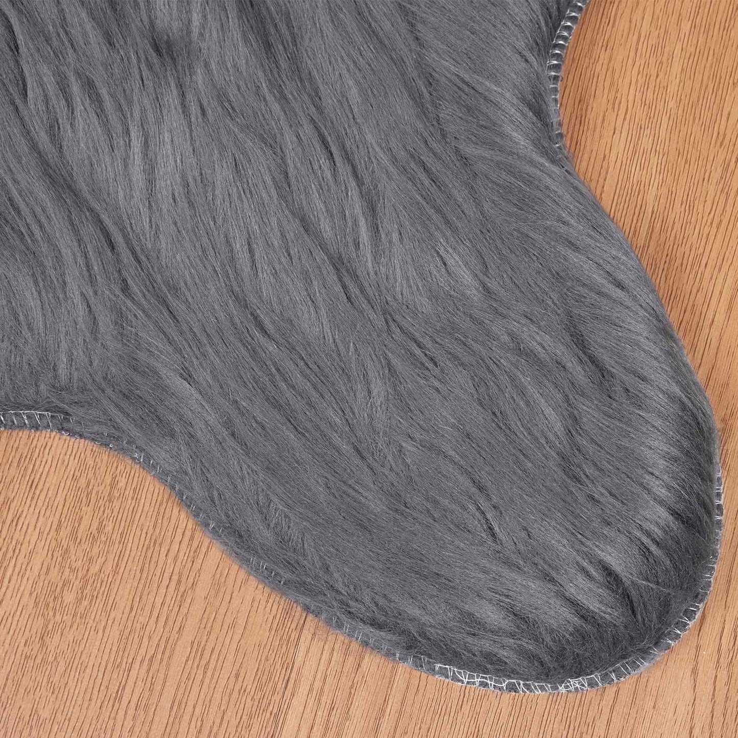 Faux Sheepskin Rug TAFALLA Anthracite 60 x 90 cm Polyester