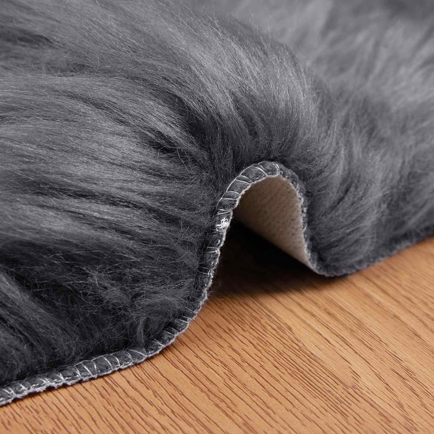 Faux Sheepskin Rug TAFALLA Anthracite 60 x 90 cm Polyester