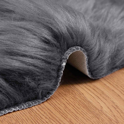 Faux Sheepskin Rug TAFALLA Anthracite 60 x 90 cm Polyester