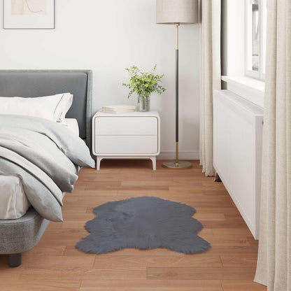 Faux Sheepskin Rug TAFALLA Anthracite 80 x 120 cm Polyester