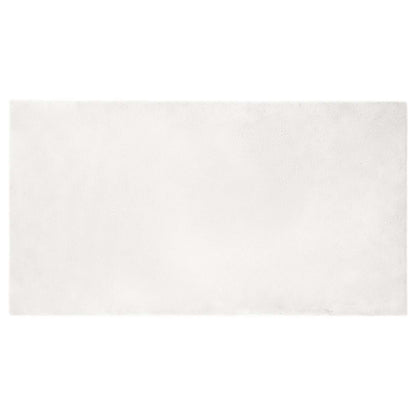 Anti-Slip Faux Rabbit Fur Rug OLITE White 80 x 150 cm Polyester