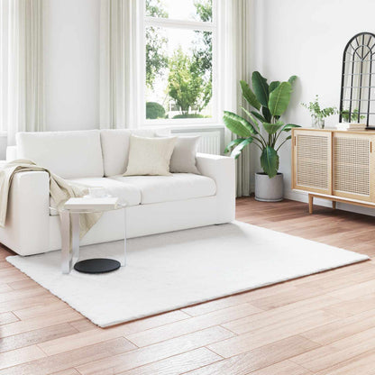 Anti-Slip Faux Rabbit Fur Rug OLITE White 140 x 200 cm