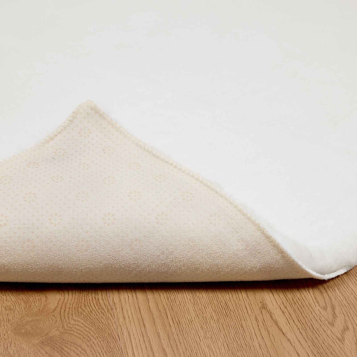 Anti-Slip Faux Rabbit Fur Rug OLITE White 200 x 200 cm