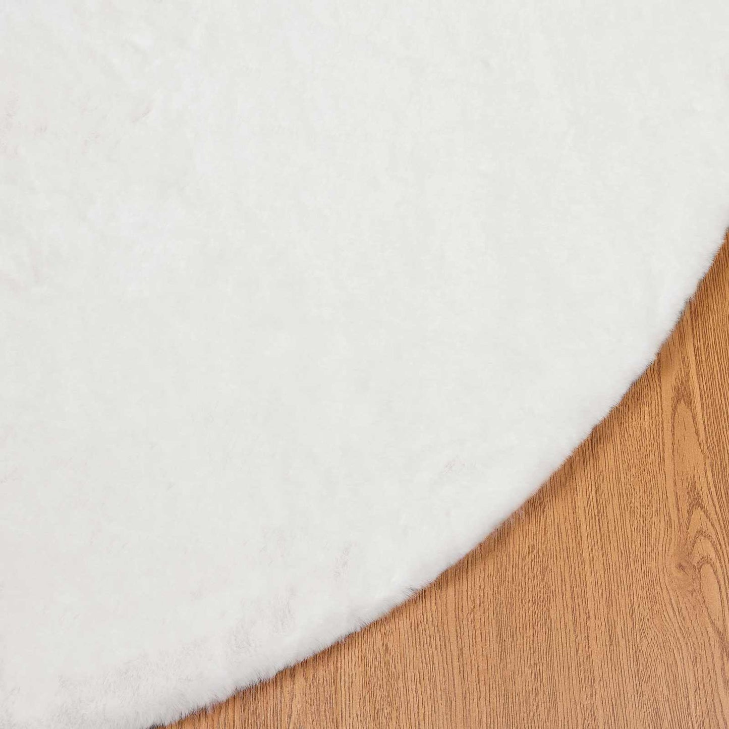 Anti-Slip Faux Rabbit Fur Rug OLITE White Ø 80 cm Polyester