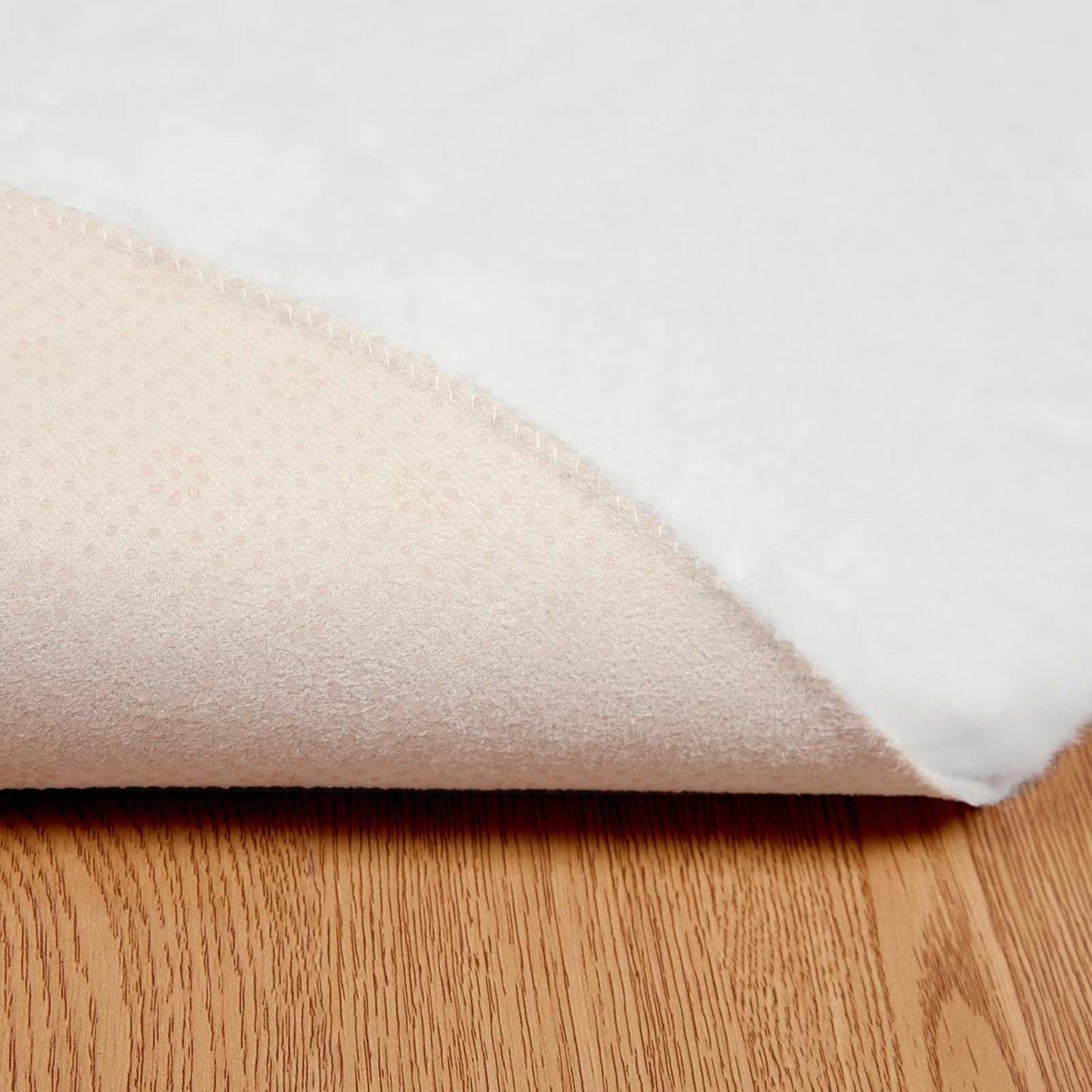 Anti-Slip Faux Rabbit Fur Rug OLITE White Ø 80 cm Polyester