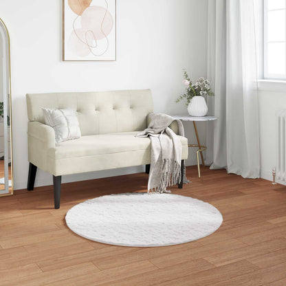 Anti-Slip Faux Rabbit Fur Rug OLITE White Ø 80 cm Polyester