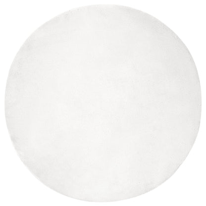 Anti-Slip Faux Rabbit Fur Rug OLITE White Ø 80 cm Polyester