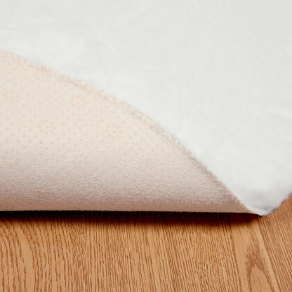 Anti-Slip Faux Rabbit Fur Rug OLITE White Ø 120 cm Polyester