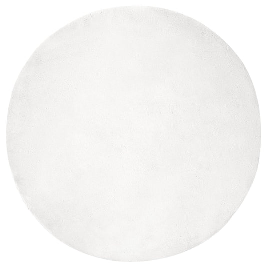 Anti-Slip Faux Rabbit Fur Rug OLITE White Ø 120 cm Polyester