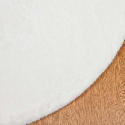 Anti-Slip Faux Rabbit Fur Rug OLITE White Ø 160 cm Polyester