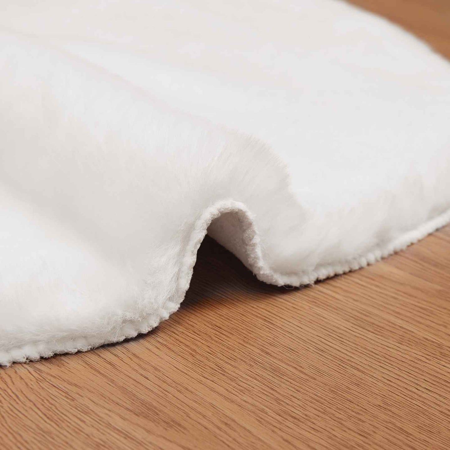 Anti-Slip Faux Rabbit Fur Rug OLITE White 50 x 80 cm Polyester