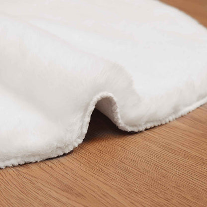 Anti-Slip Faux Rabbit Fur Rug OLITE White 50 x 80 cm Polyester