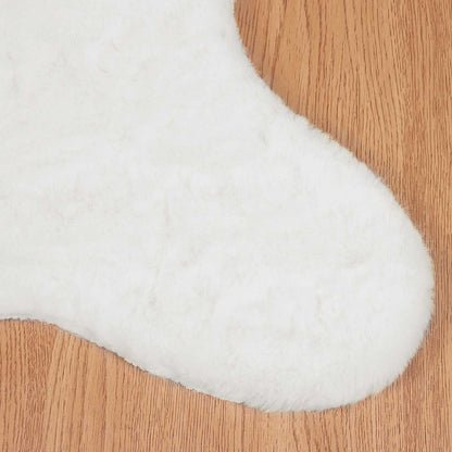 Anti-Slip Faux Rabbit Fur Rug OLITE White 50 x 80 cm Polyester