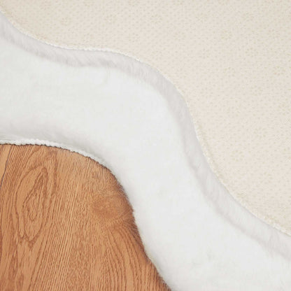 Anti-Slip Faux Rabbit Fur Rug OLITE White 50 x 80 cm Polyester