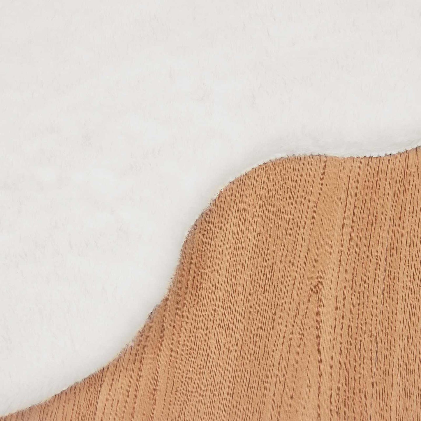 Anti-Slip Faux Rabbit Fur Rug OLITE White 50 x 80 cm Polyester