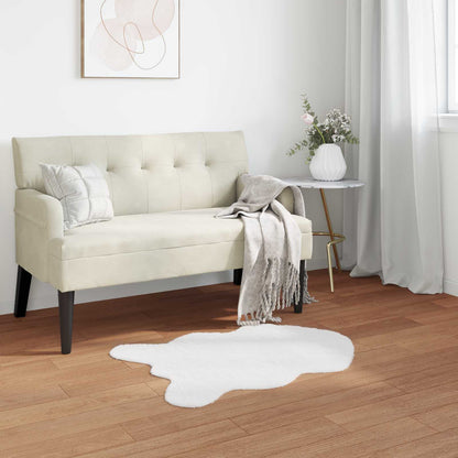 Anti-Slip Faux Rabbit Fur Rug OLITE White 50 x 80 cm Polyester