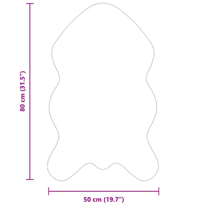 Anti-Slip Faux Rabbit Fur Rug OLITE White 50 x 80 cm Polyester