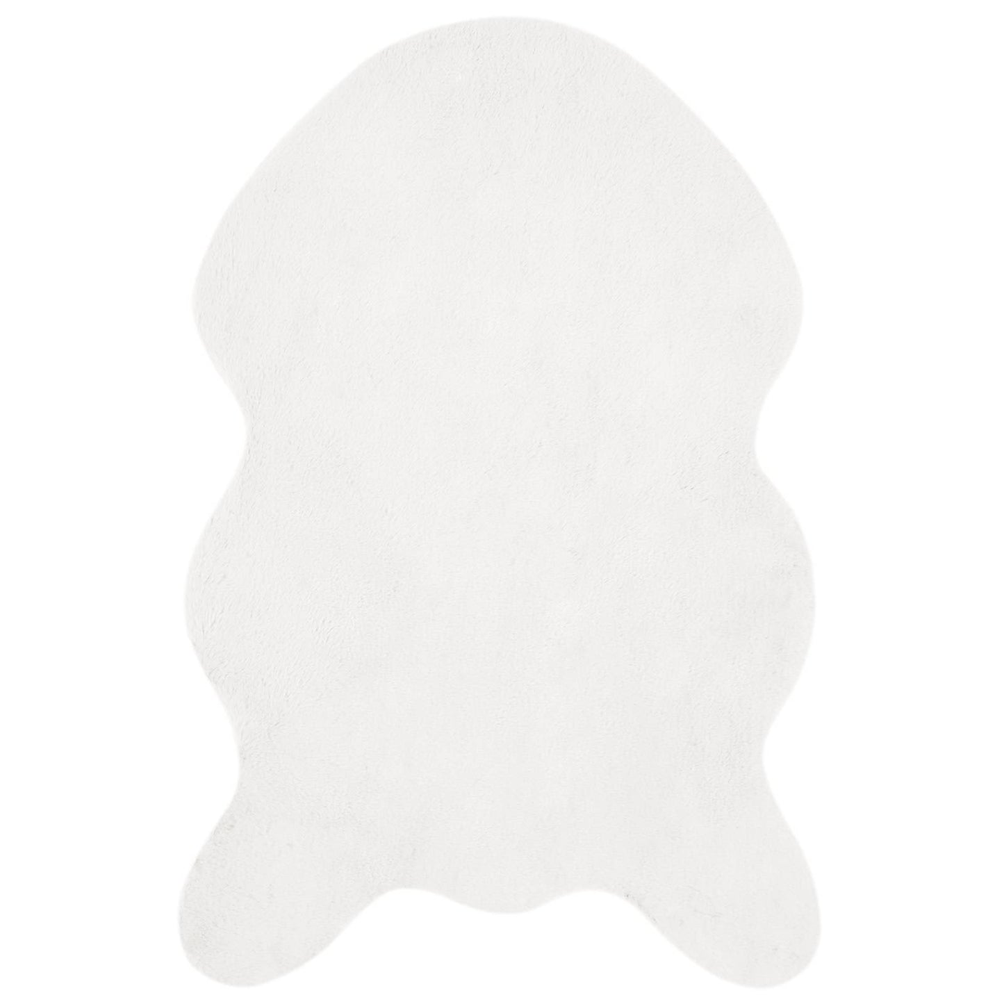 Anti-Slip Faux Rabbit Fur Rug OLITE White 50 x 80 cm Polyester