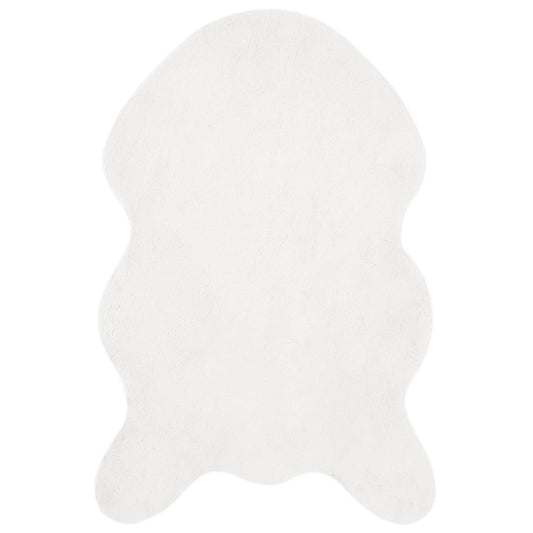 Anti-Slip Faux Rabbit Fur Rug OLITE White 50 x 80 cm Polyester