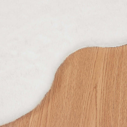 Anti-Slip Faux Rabbit Fur Rug OLITE White 80 x 120 cm Polyester