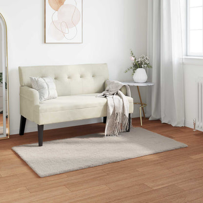 Anti-Slip Faux Rabbit Fur Rug OLITE Beige 60 x 110 cm Polyester