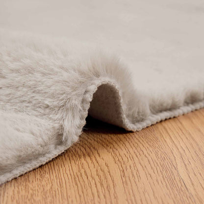 Anti-Slip Faux Rabbit Fur Rug OLITE Beige 100 x 200 cm
