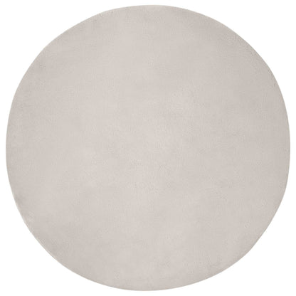 Anti-Slip Faux Rabbit Fur Rug OLITE Beige Ø 120 cm Polyester