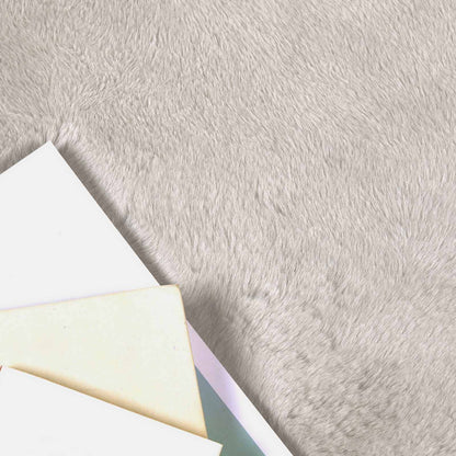 Anti-Slip Faux Rabbit Fur Rug OLITE Beige 50 x 80 cm Polyester