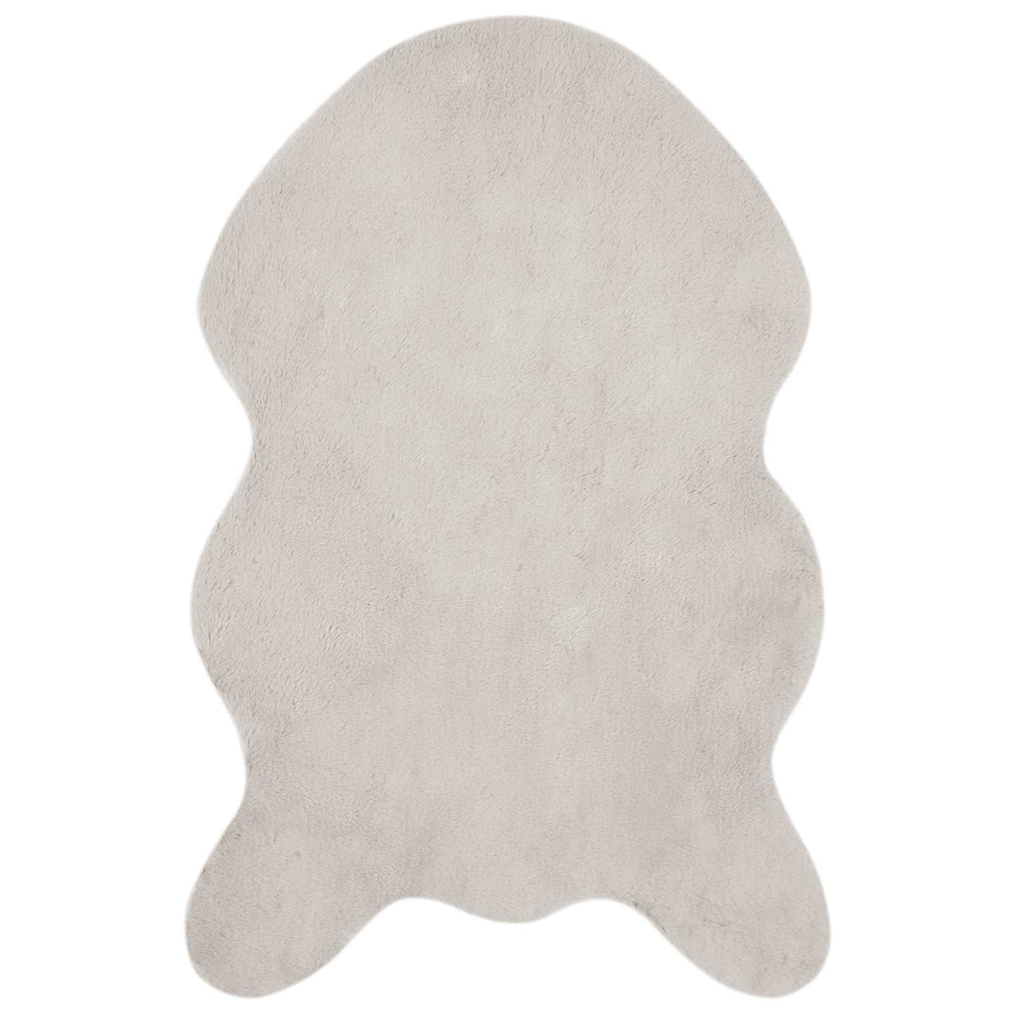 Anti-Slip Faux Rabbit Fur Rug OLITE Beige 50 x 80 cm Polyester