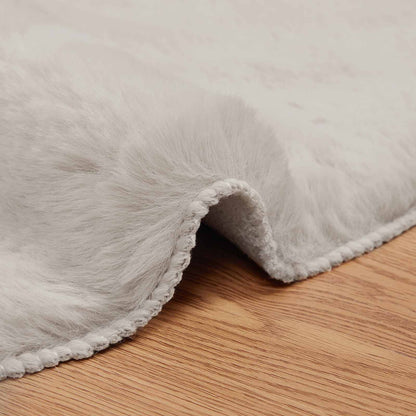 Anti-Slip Faux Rabbit Fur Rug OLITE Beige 60 x 90 cm Polyester