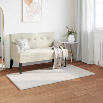 Anti-Slip Faux Rabbit Fur Rug OLITE Cream 60 x 110 cm Polyester