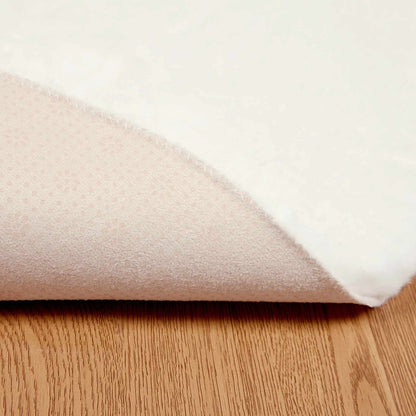 Anti-Slip Faux Rabbit Fur Rug OLITE Cream Ø 80 cm Polyester