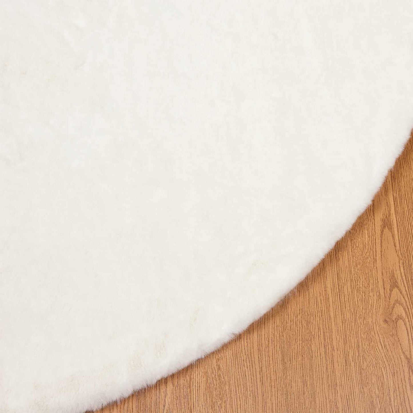 Anti-Slip Faux Rabbit Fur Rug OLITE Cream Ø 160 cm Polyester