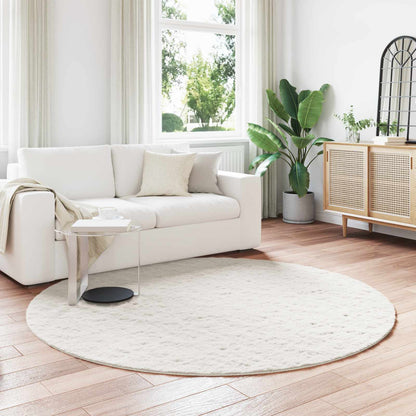 Anti-Slip Faux Rabbit Fur Rug OLITE Cream Ø 160 cm Polyester
