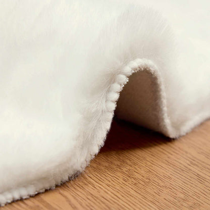 Anti-Slip Faux Rabbit Fur Rug OLITE Cream Ø 200 cm Polyester