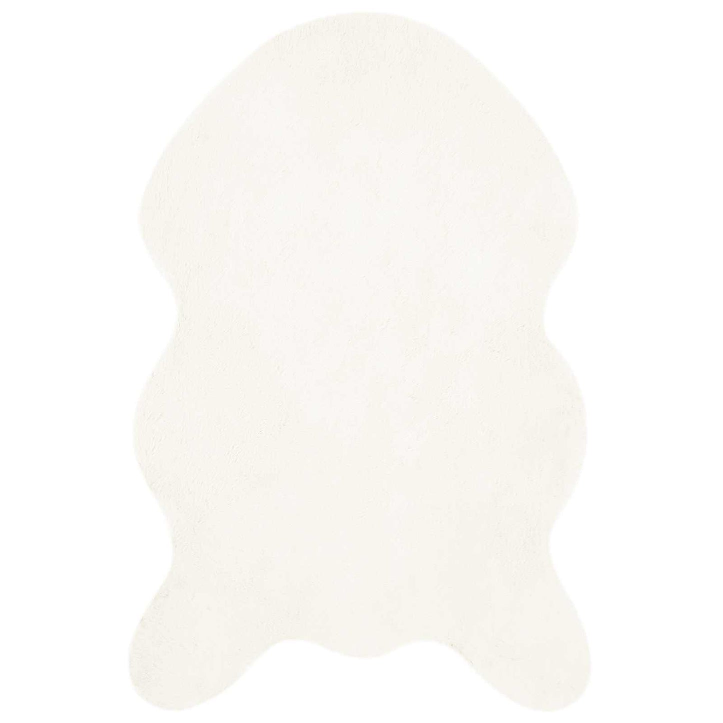 Anti-Slip Faux Rabbit Fur Rug OLITE Cream 60 x 90 cm Polyester