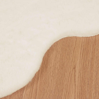 Anti-Slip Faux Rabbit Fur Rug OLITE Cream 80 x 120 cm Polyester
