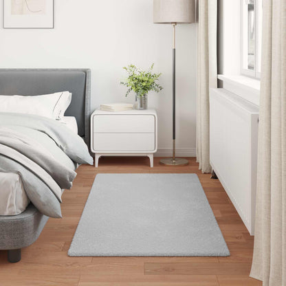 Anti-Slip Faux Rabbit Fur Rug OLITE Grey 80 x 150 cm Polyester