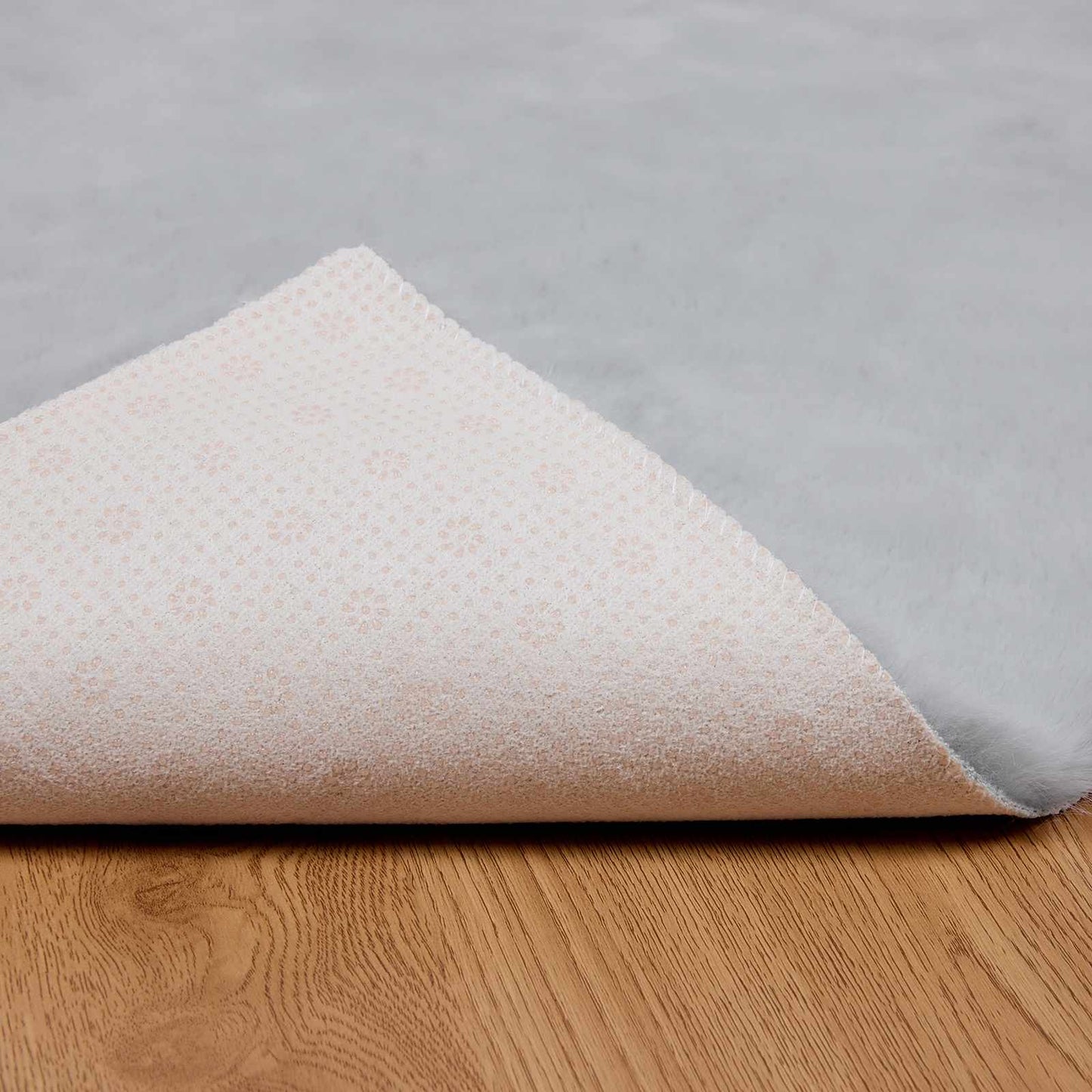 Anti-Slip Faux Rabbit Fur Rug OLITE Grey 140 x 200 cm Polyester