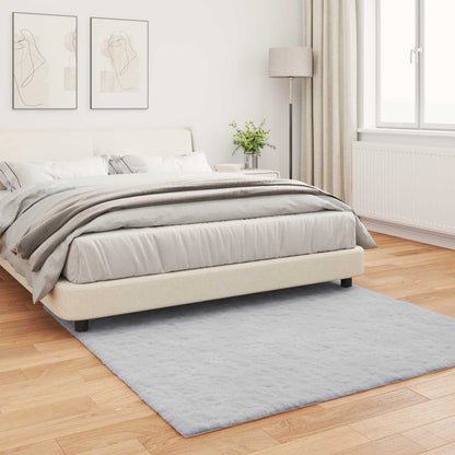 Anti-Slip Faux Rabbit Fur Rug OLITE Grey 120 x 120 cm Polyester