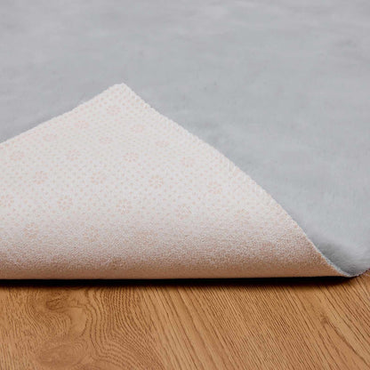 Anti-Slip Faux Rabbit Fur Rug OLITE Grey 200 x 200 cm Polyester