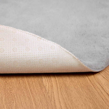 Anti-Slip Faux Rabbit Fur Rug OLITE Grey Ø 100 cm Polyester