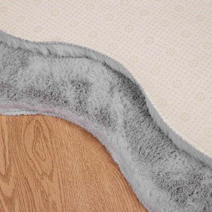 Anti-Slip Faux Rabbit Fur Rug OLITE Grey 60 x 90 cm Polyester