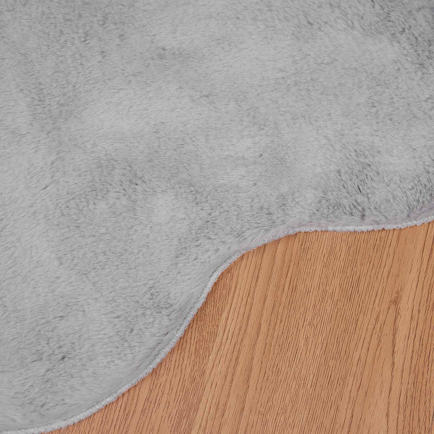 Anti-Slip Faux Rabbit Fur Rug OLITE Grey 60 x 90 cm Polyester