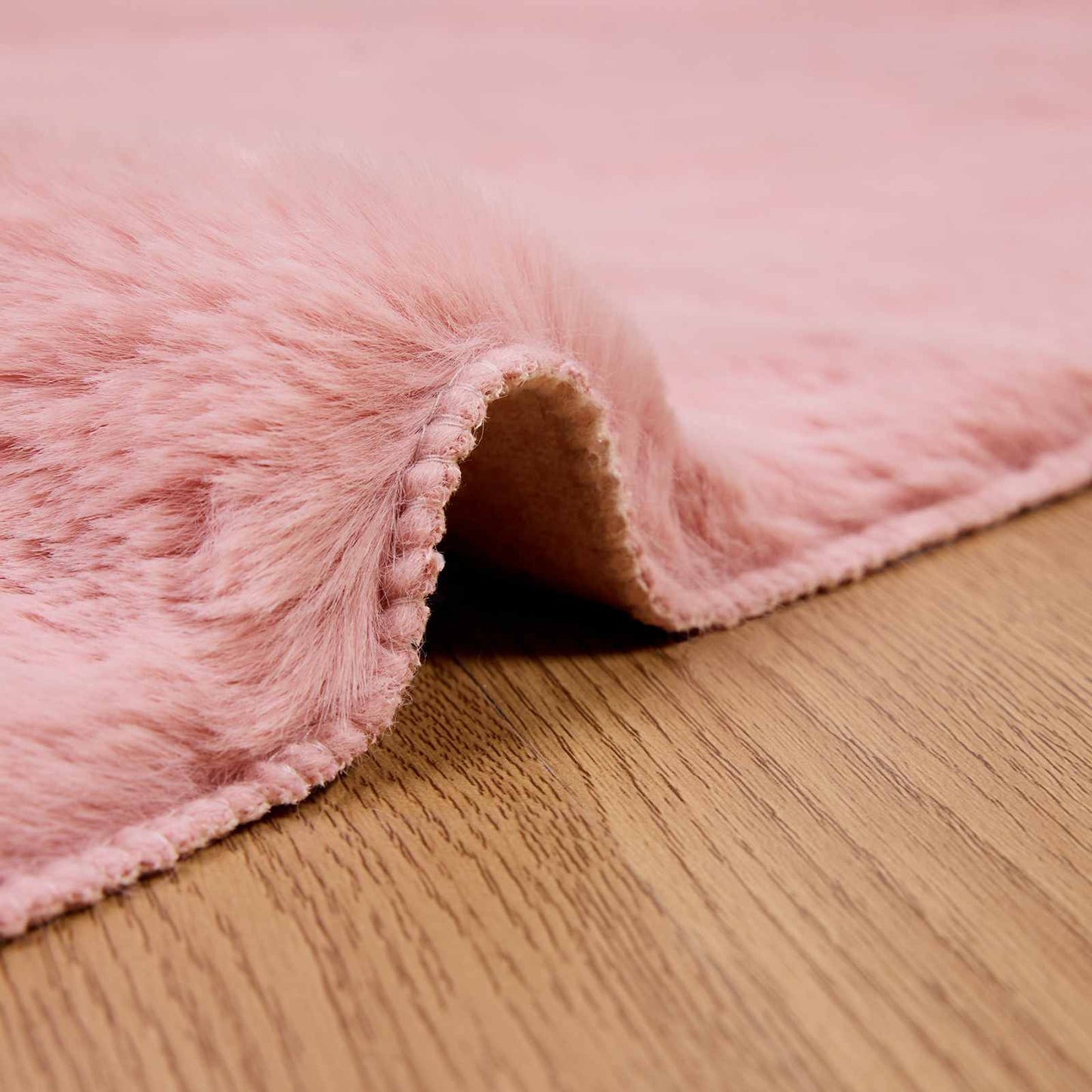 Anti-Slip Faux Rabbit Fur Rug OLITE Pink 60 x 110 cm Polyester