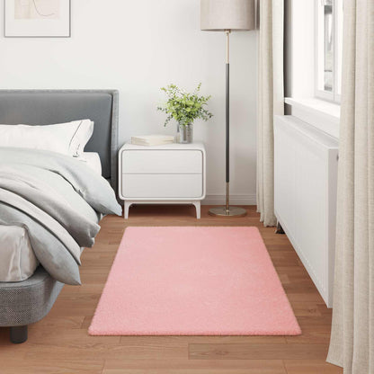 Anti-Slip Faux Rabbit Fur Rug OLITE Pink 60 x 110 cm Polyester