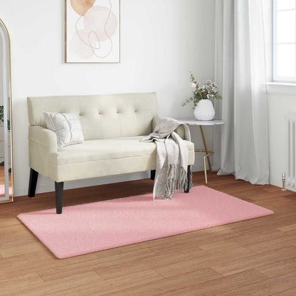 Anti-Slip Faux Rabbit Fur Rug OLITE Pink 80 x 150 cm Polyester